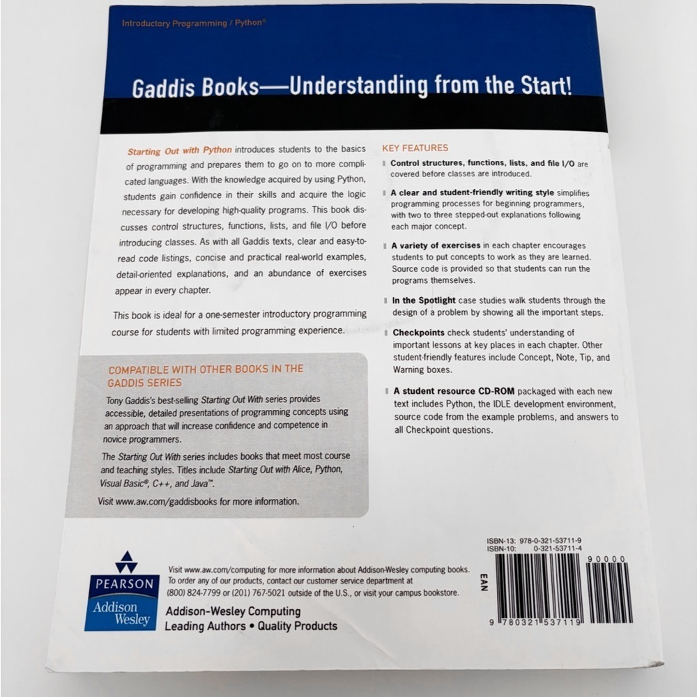 Starting Out With Python, Author Tony Gaddis - Picture 2 of 5